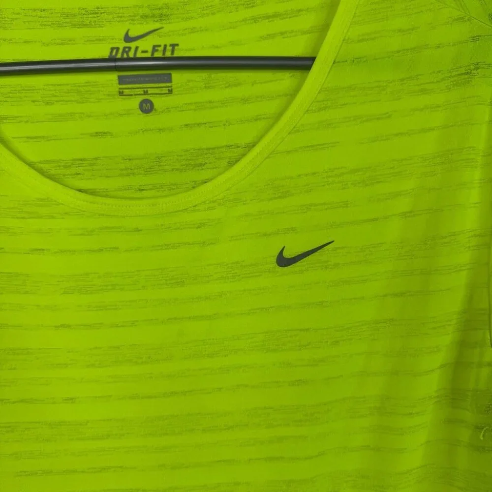 Nike tshirt tee bright green yellow neon dri fit Bright Lime Short Sleeve Tee